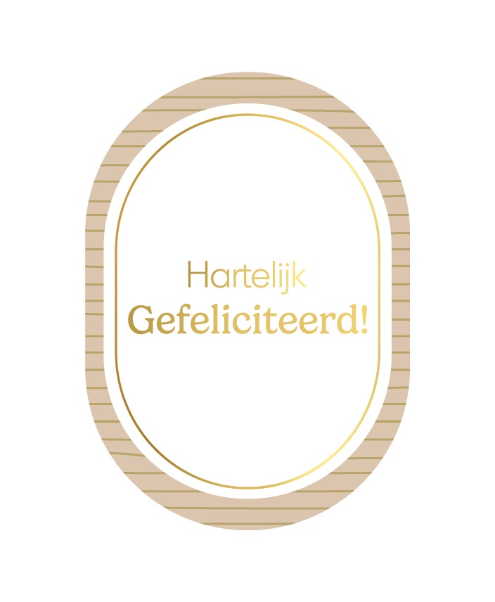 A6 kaart Ovaal- Hartelijk Gefeliciteerd