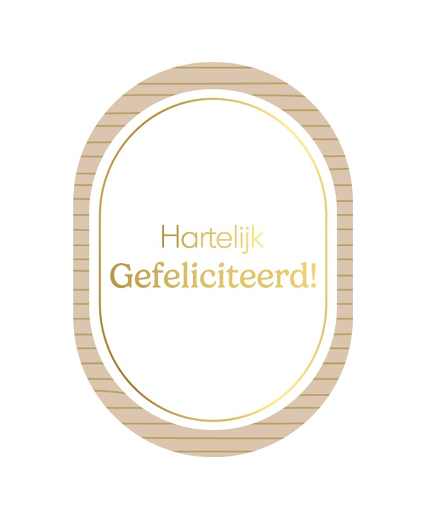 A6 kaart Ovaal- Hartelijk Gefeliciteerd