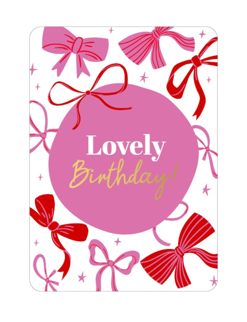A6 kaart - Lovely Birthday - strikjes