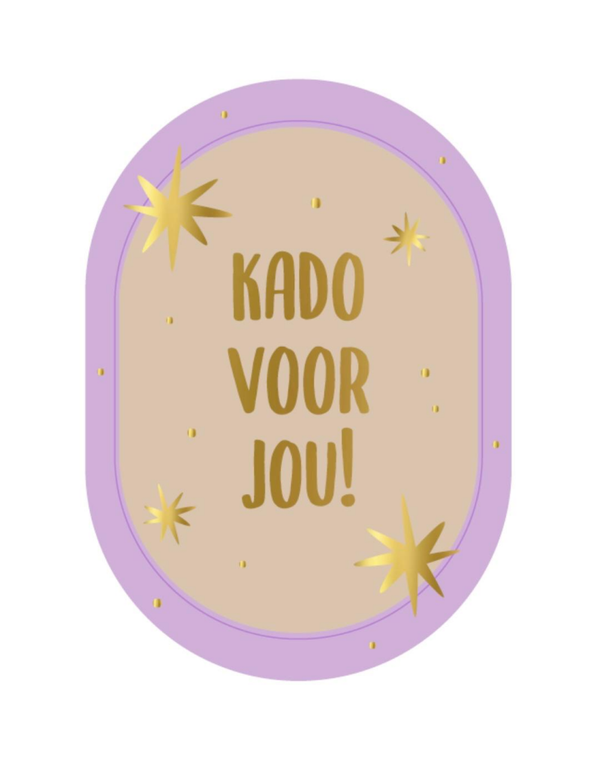 A6 kaart - Kado voor jou - paars/goud sterren