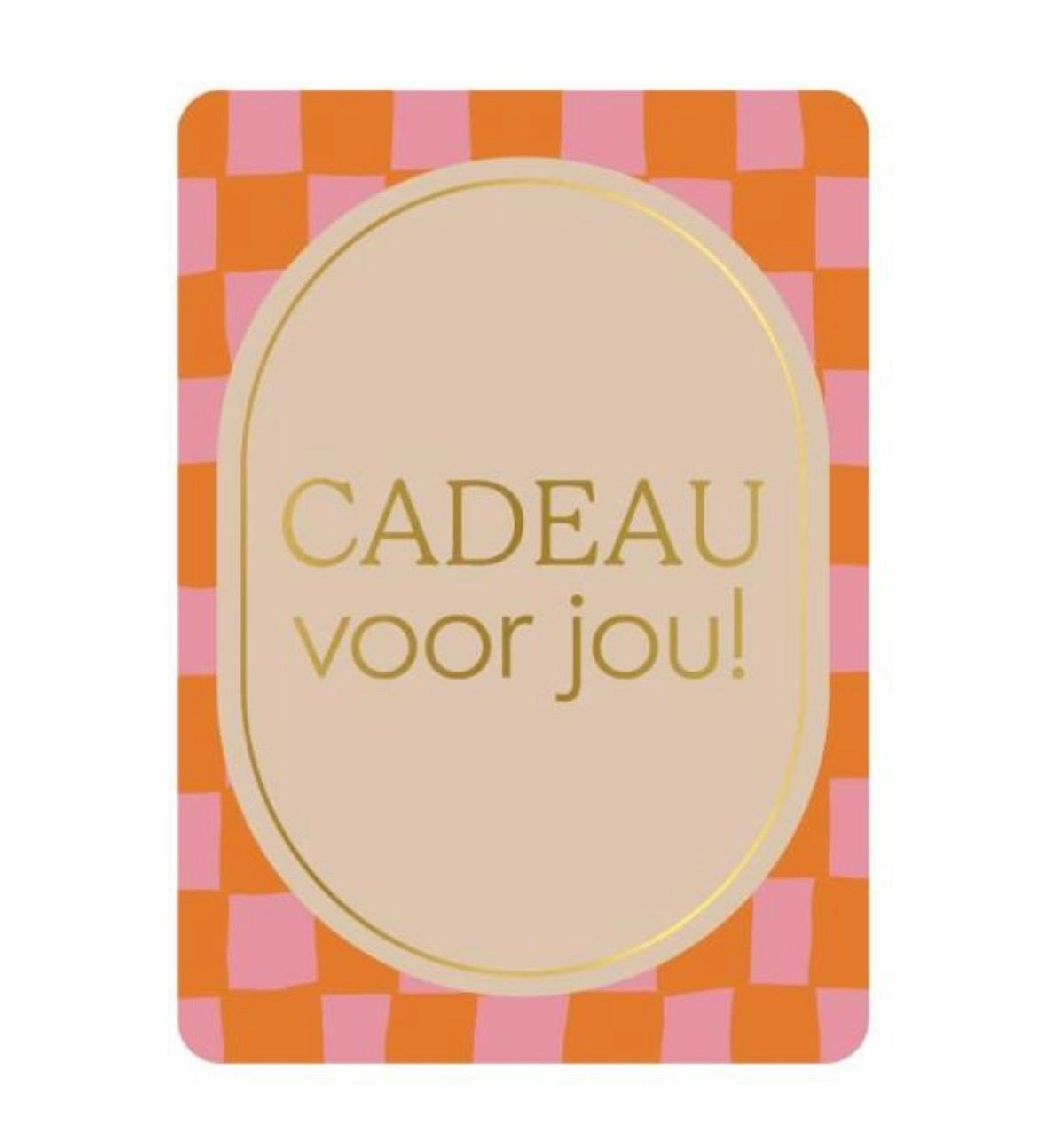 A6 kaart - Cadeau voor jou - geblokt