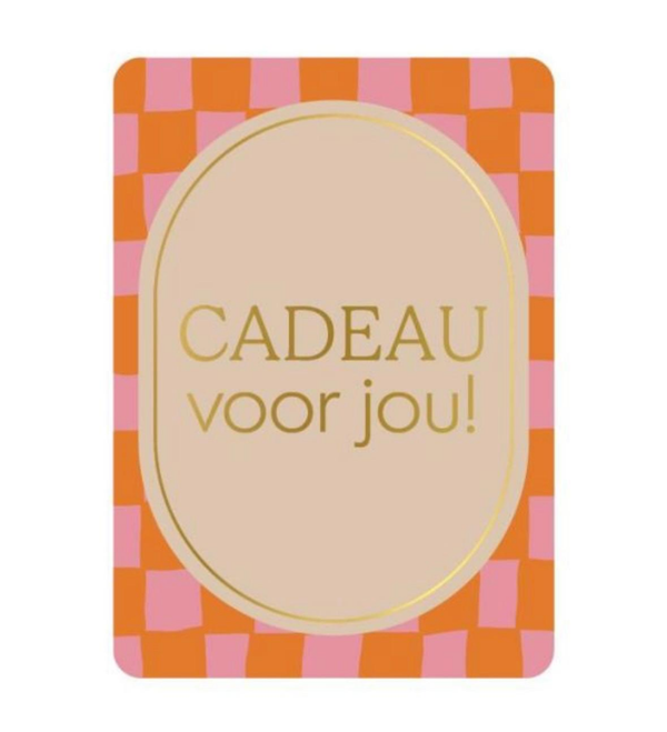 A6 kaart - Cadeau voor jou - geblokt