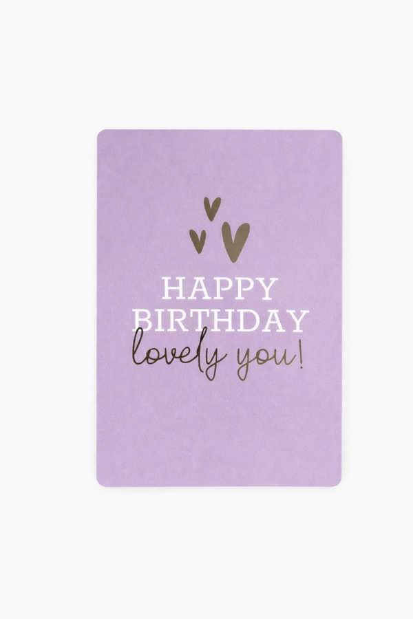 A6 kaart -  Happy Birthday lovely you - paars