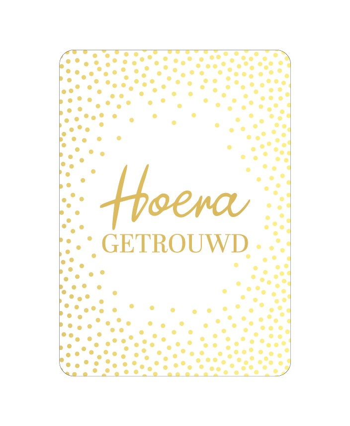 A6 kaart - Hoera getrouwd