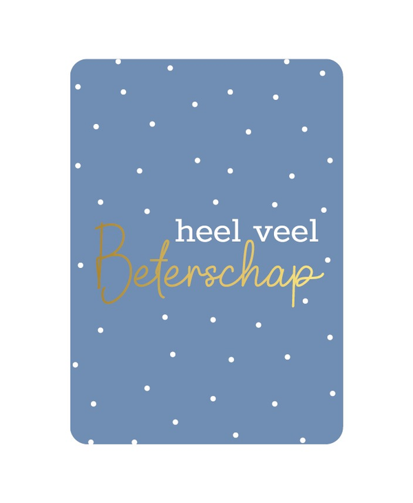 A6 kaart - Heel veel beterschap - blauw stippen