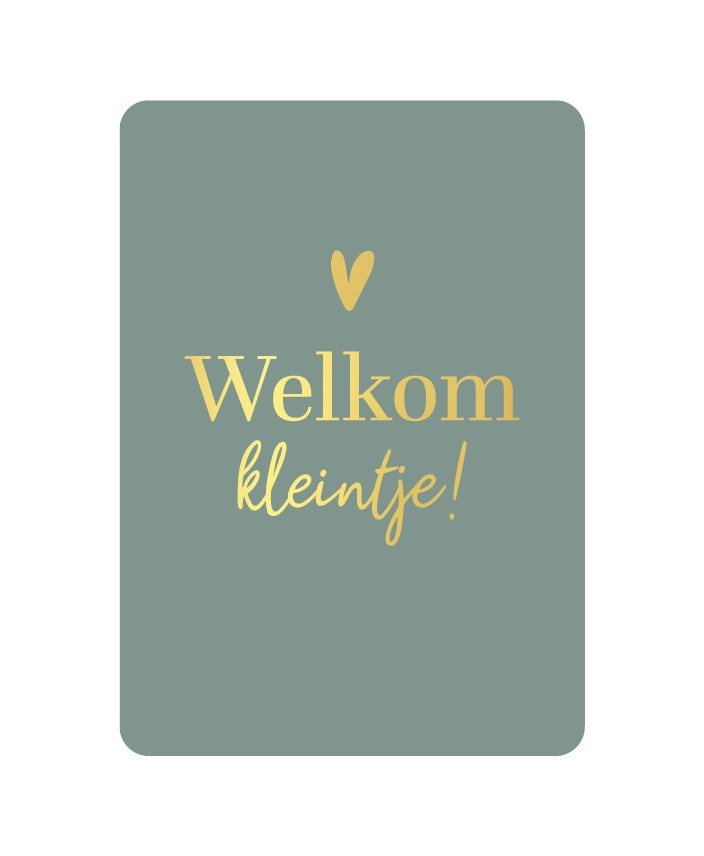 A6 kaart - Welkom Kleintje - groen