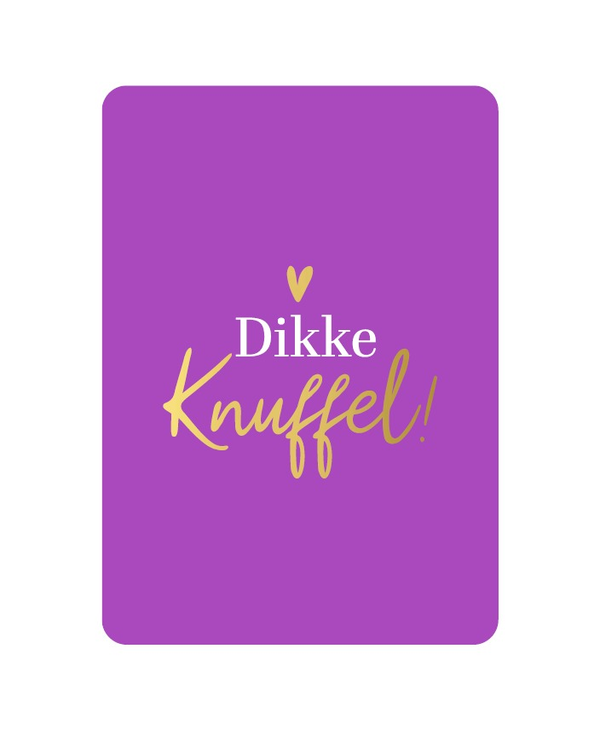 A6 kaart - Dikke knuffel - paars