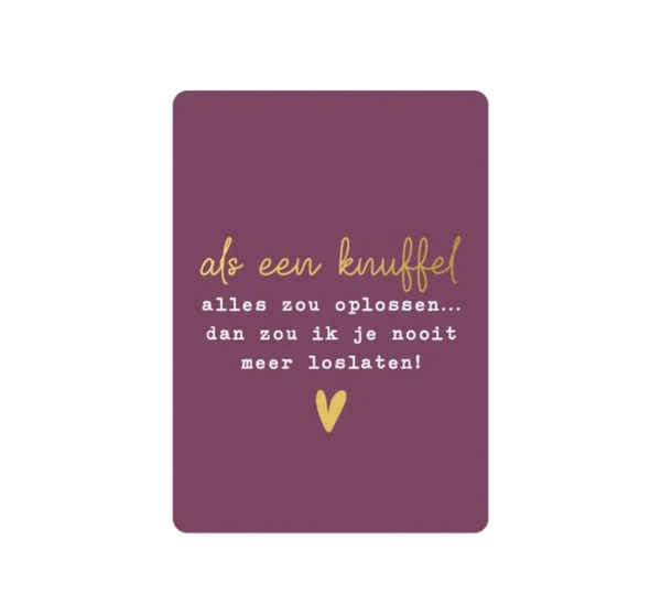 A6 kaart - Als een knuffel alles zou oplossen....