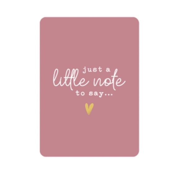 A6 kaart - Just a little note to say - hartje paars