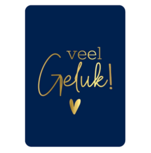 A6 kaart - veel geluk - blauw