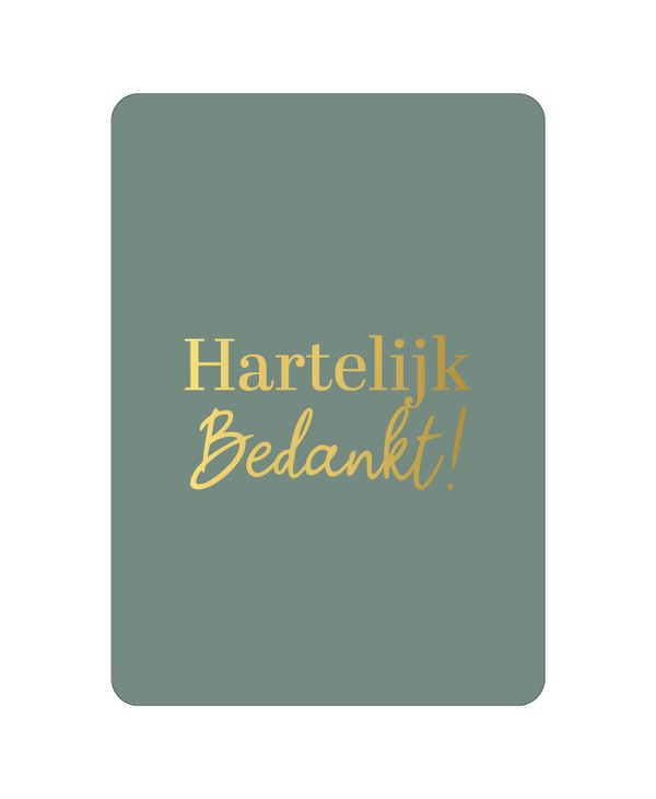 A6 kaart - Hartelijk bedankt - groen