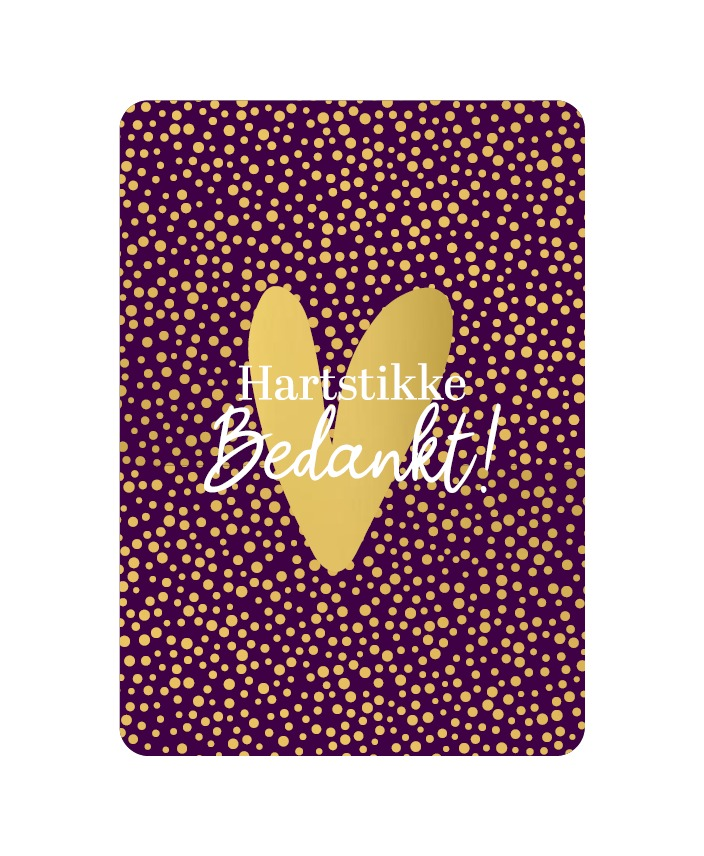 A6 kaart - Harstikke bedankt - hartje