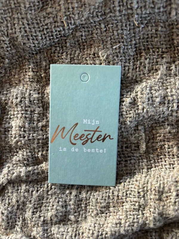 Cadeaulabel - mijn meester is de beste - 40x70mm