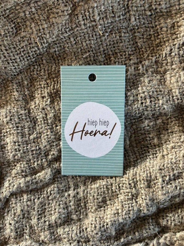 Cadeaulabel - hiep hiep hoera - 40x70mm