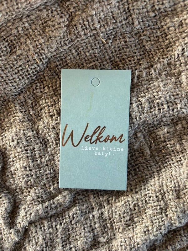 Cadeaulabel - welkom lieve kleine baby - 40x70mm
