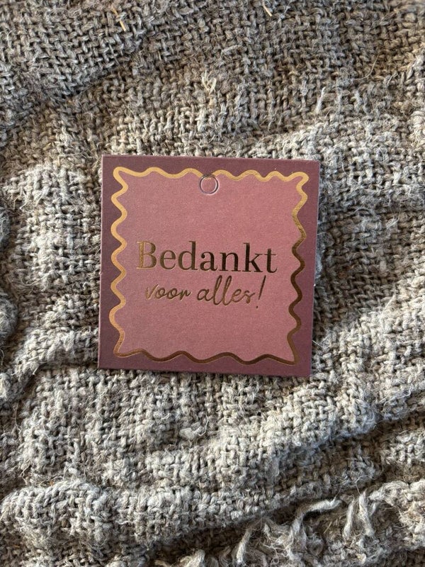 Cadeaulabel - bedankt voor alles - 60x60mm