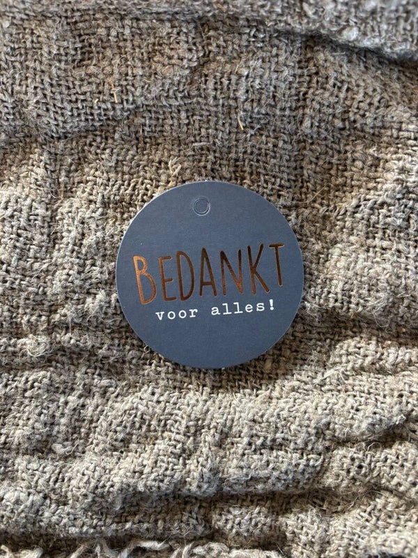 Cadeaulabel - bedankt voor alles - D60mm