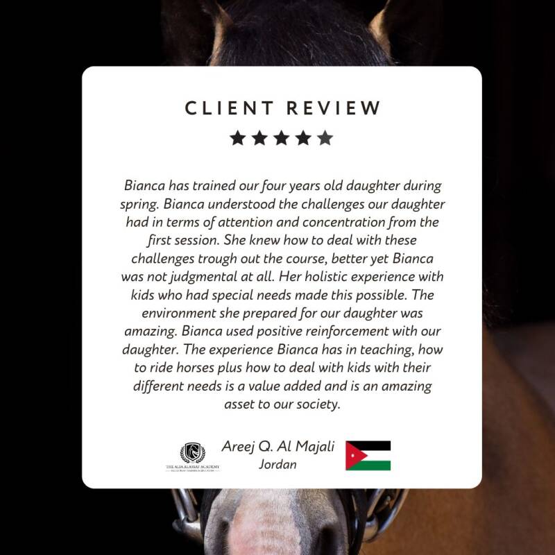 Horseback riding reference Alia Alassaf Academy