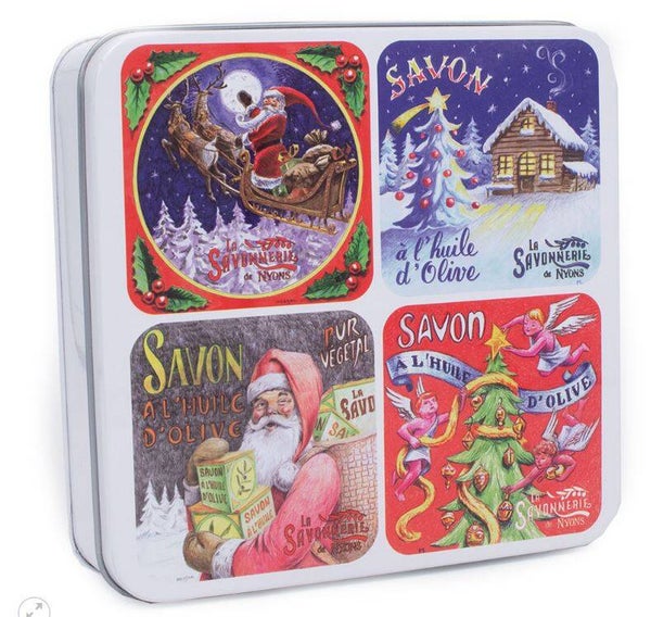 Boîte Métal Noël & Savons 4x100g