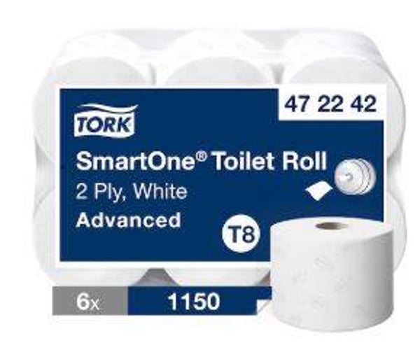 Tork SmartOne® Papier toilette rouleau blanc T8 (6x1) 472242
