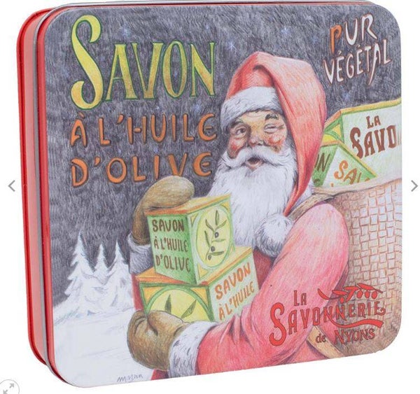 Boîte Métal Père Noël & Savons 4x100g