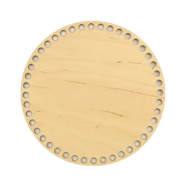 Durable berkenhouten tasbodem rond geperforeerd - 17 cm