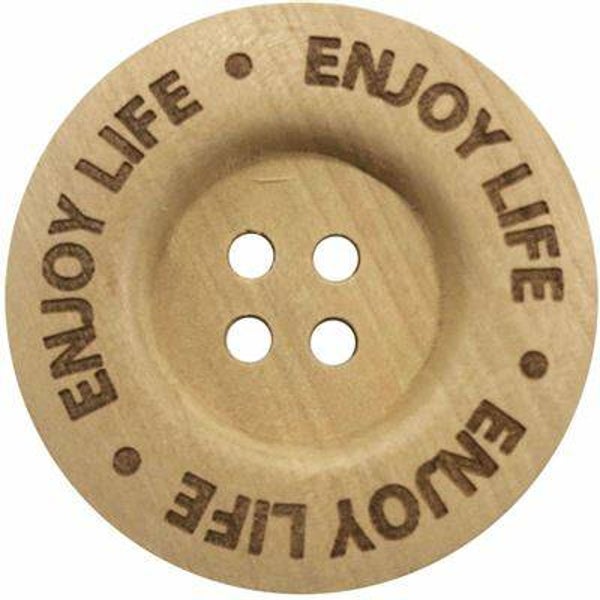 Durable knoop 'Enjoy Life' 40 mm - 2 stuks