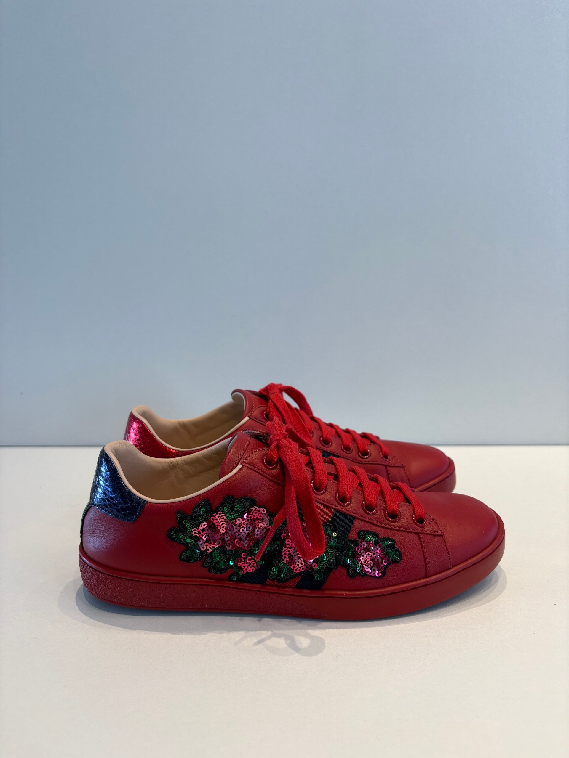 Baskets Gucci Ace Red Flowers 36,5