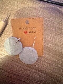Frosted Silver Disc Earrings