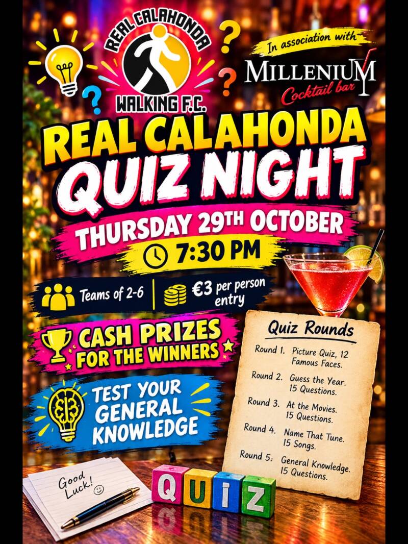 Real Calahonda quiz night at zmillenium bar