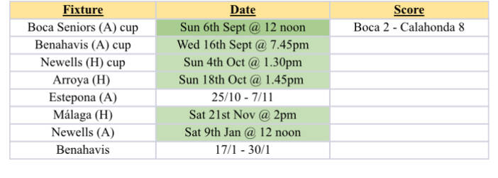 Fixtures & results 