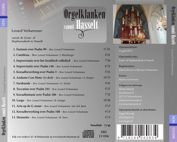 AUDIO CD Improvisaties en klassieke werken (1), Hasselt, Lenard Verkamman
