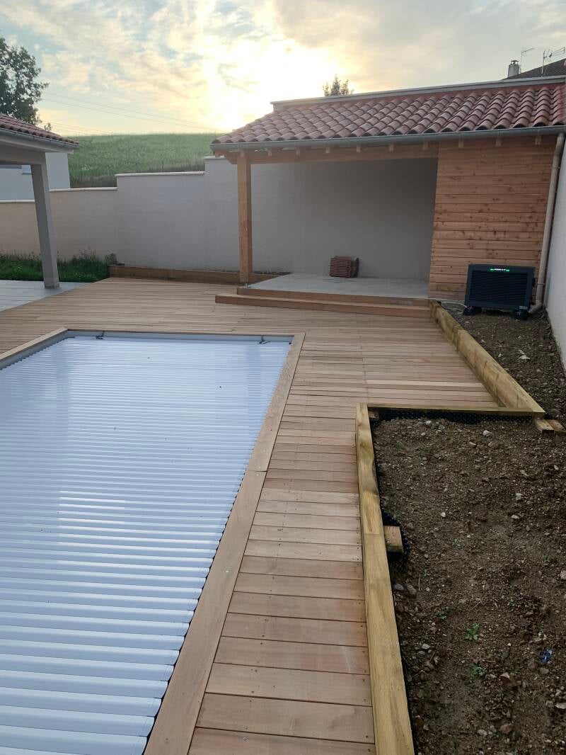 pool house piscine bois