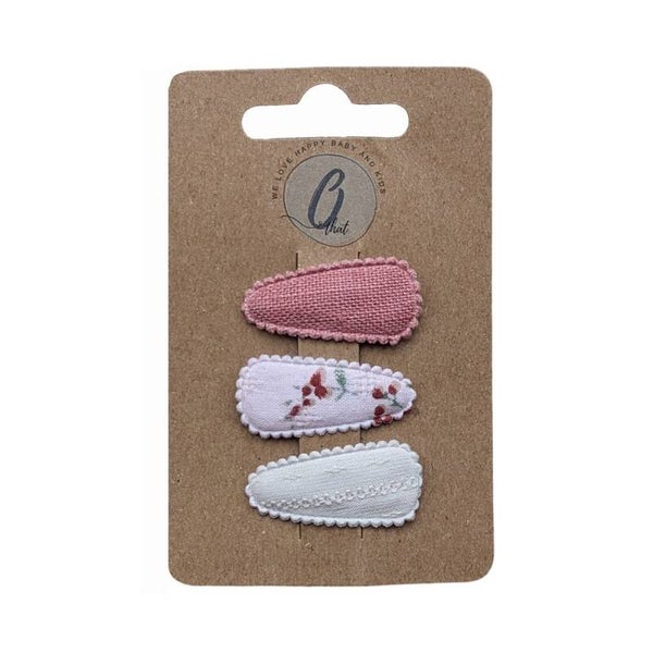 Othat We love happy baby & kids - Babyhaarclipjes roze/print/ivory