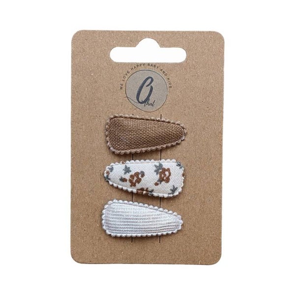 Othat We love happy baby & kids - Babyhaarclipjes bruin/print/goud