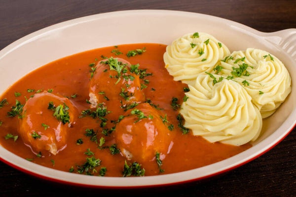 Takeaway - Balletjes in tomatensaus met puree - volwassen