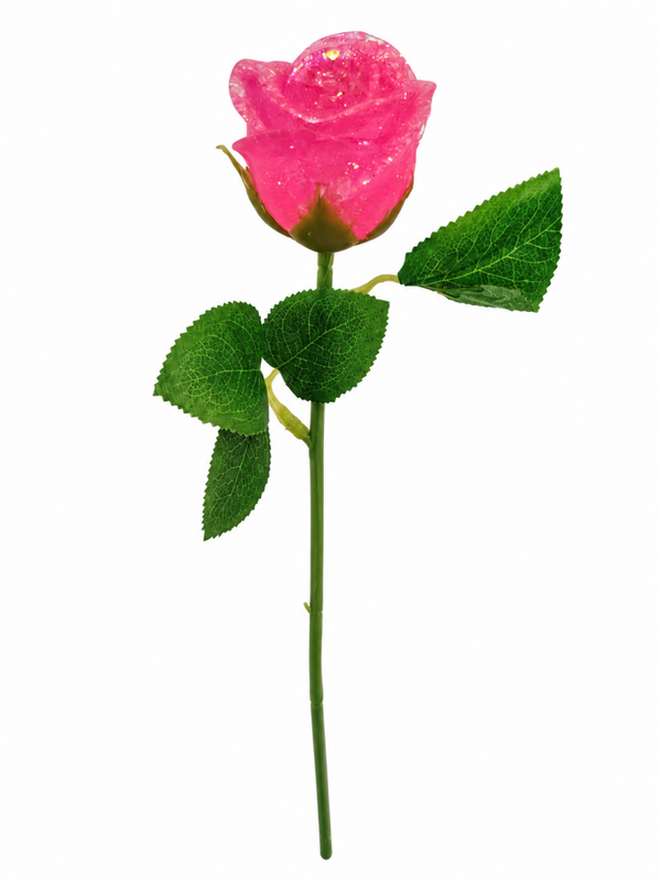 Rose de nuit pailleté lumineuse  DIAM 5CM