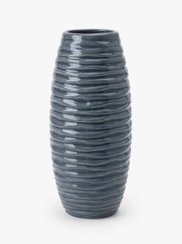 Vase décoratif en céramique gris  – 25 cm