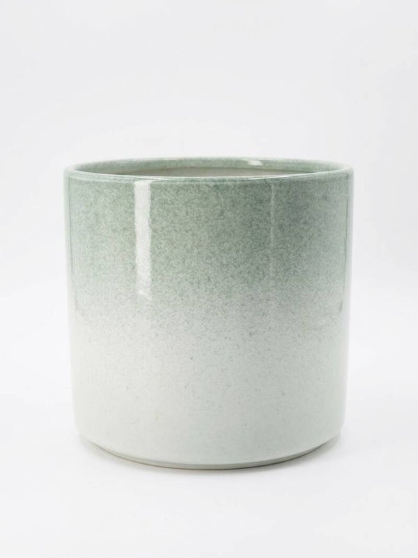 Vase en céramique vert clair & beige – 3 tailles au choix
