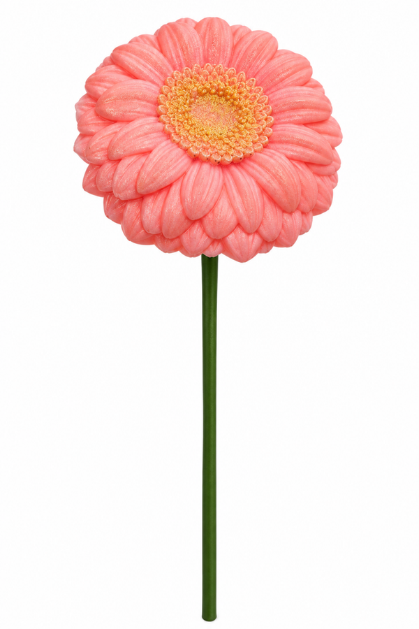 Gerbera en résine artisanale – Coloris au choix, cœur doré