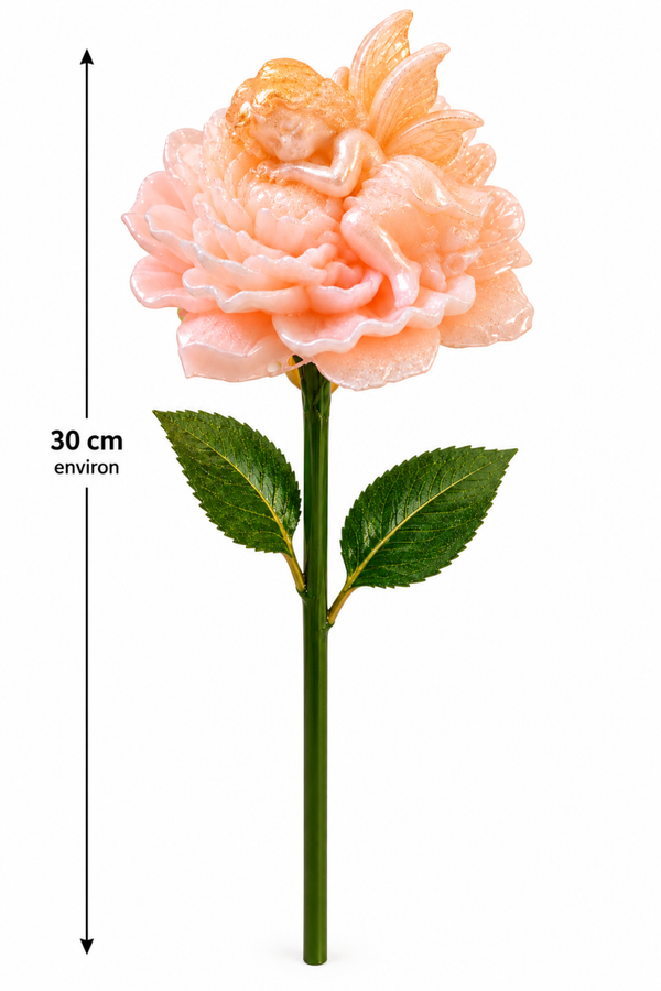Fleur en résine avec fée endormie – Classique ou phosphorescente
