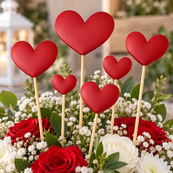 ❤️ Pics Cœur en résine – Lot de 12