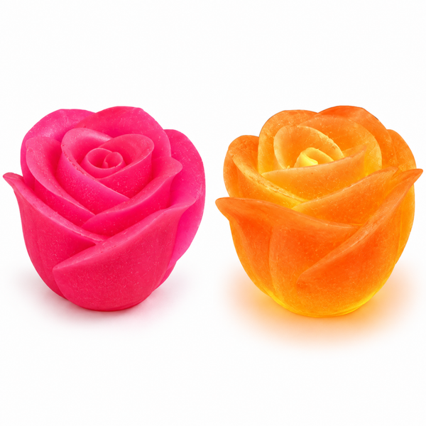 Tête "rose de nuit" phosphorescente Diam 5 cm  par lot de 6