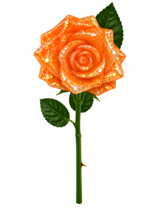 Grande Rose pailleté lumineuse DIAM 7cm