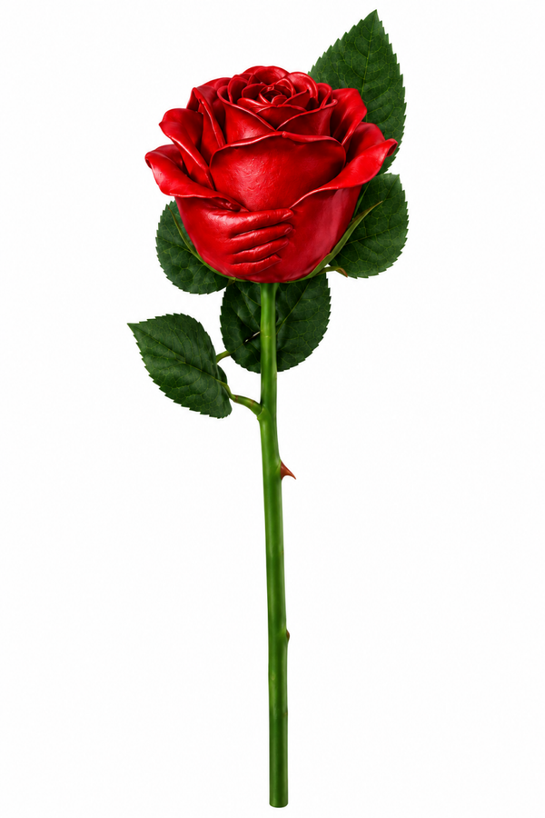Rose Main  DIAM 7CM sur 30CM