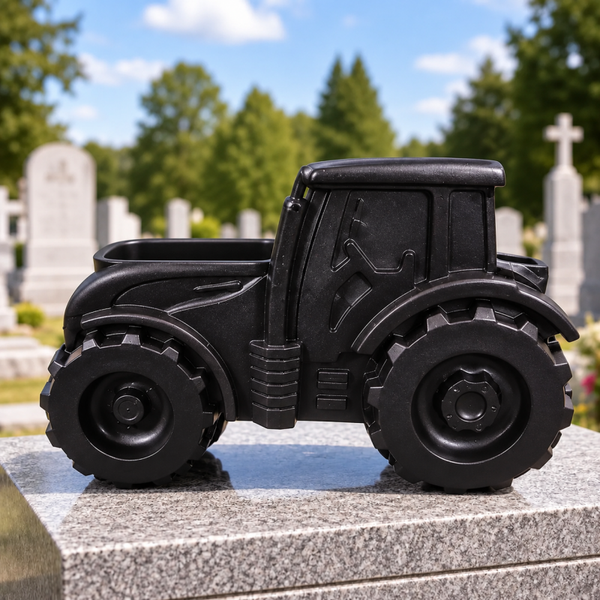 🚜 Vase Tracteur en résine – Décoration florale