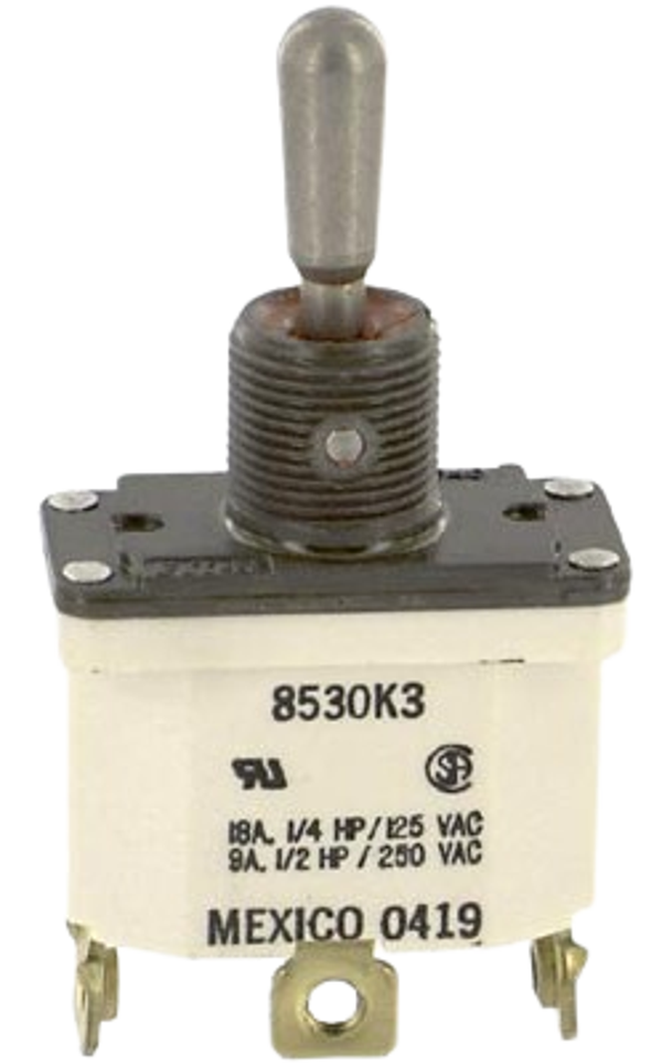 Interrupteur basculant 1 position fixe, 1 position aller-retour 8530K3