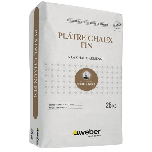 Plâtre chaux fin (Weber MPC F) - Sac de 25kg