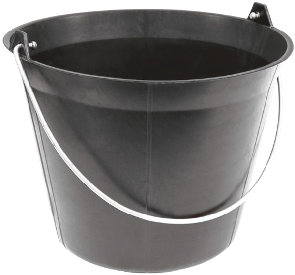 Seau plastique noir 10 litres