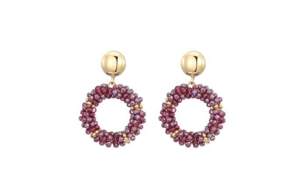 Oorbel Rose rood